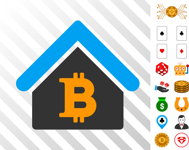 比特币房子图标与奖金图片下载
