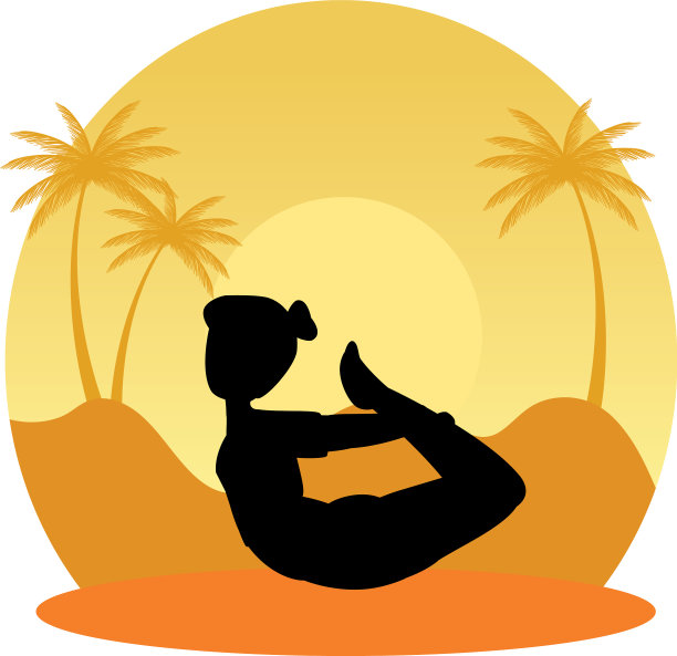 剪影女子练习普拉提图片下载