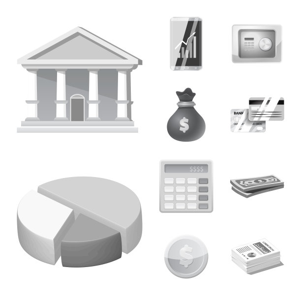 设计银行和货币符号套图片下载