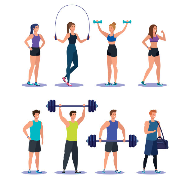 设置男女练习体育活动图片下载