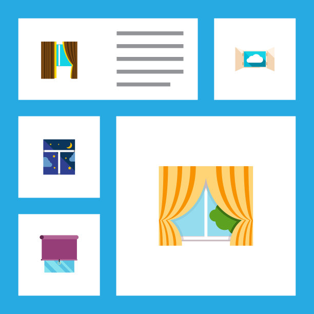 图标平面框架套框架阳台窗帘和图片下载