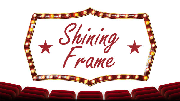 复古框架灯泡孤立在白色图片下载