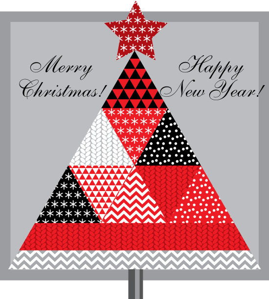 拼凑风格的圣诞树图片下载