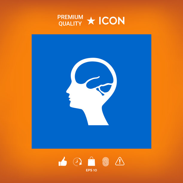 头部有脑符号图标图片下载