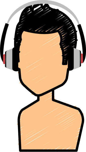 年轻人赤裸上身，戴着耳机图片下载