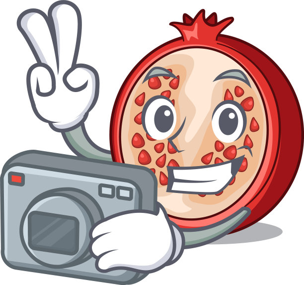 摄影师吉祥物一半的新鲜石榴图片下载