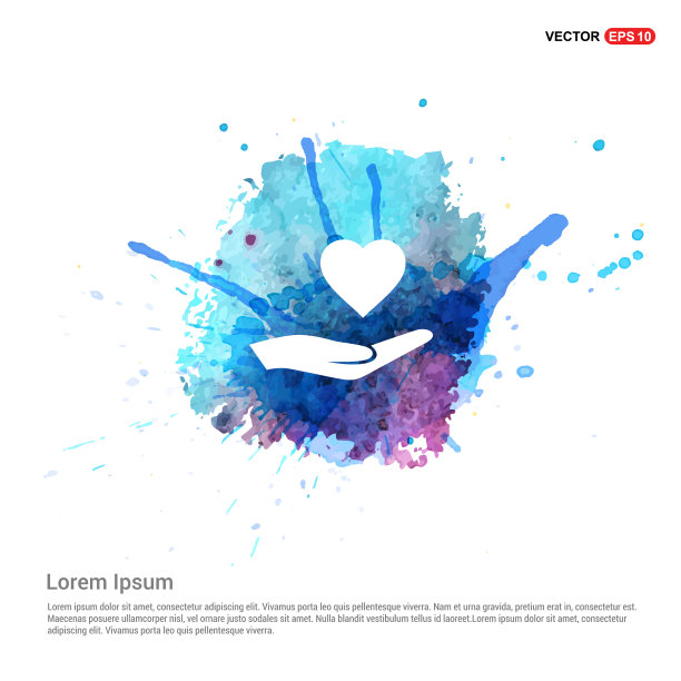 帮助或慈善图标-水彩背景图片下载