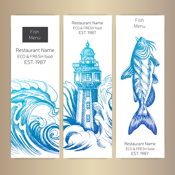 草图-标志海鲜卡图片下载