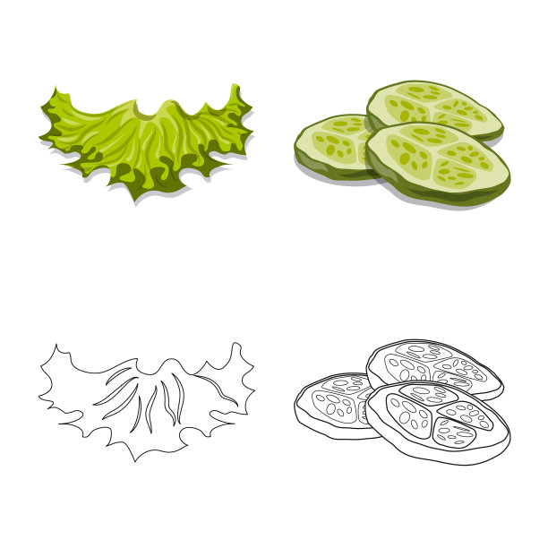 设计了汉堡和三明治的图标集图片下载