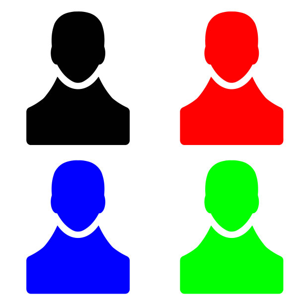 人们用多种颜色绘制图标图片下载