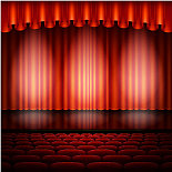 聚光灯在舞台和红幕eps 10图片下载