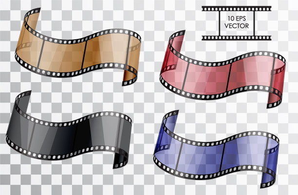 逼真的3d电影曲面电影隔离对象上图片下载