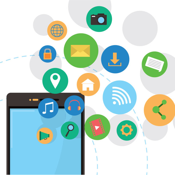 智能手机和社交媒体图片下载