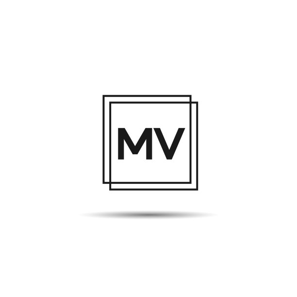 MV字母LOGO模板设计图片下载