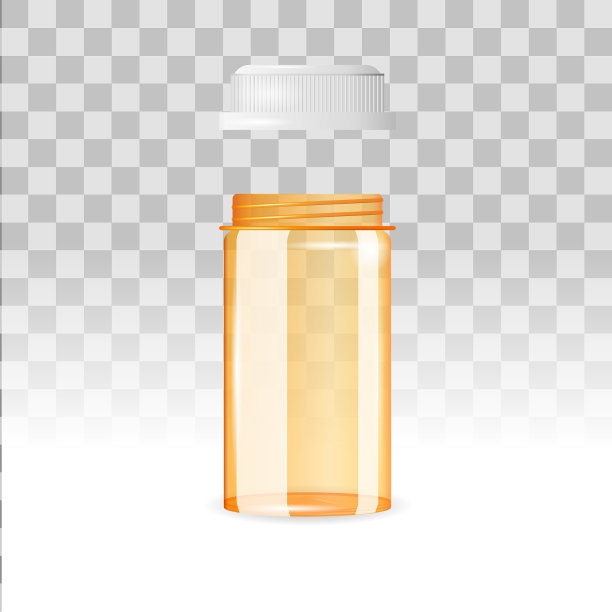 打开透明的空药瓶图片下载