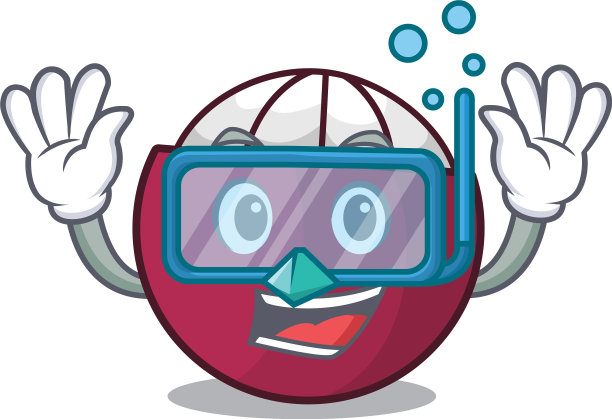 跳水木桌上的山竹果卡通图片下载