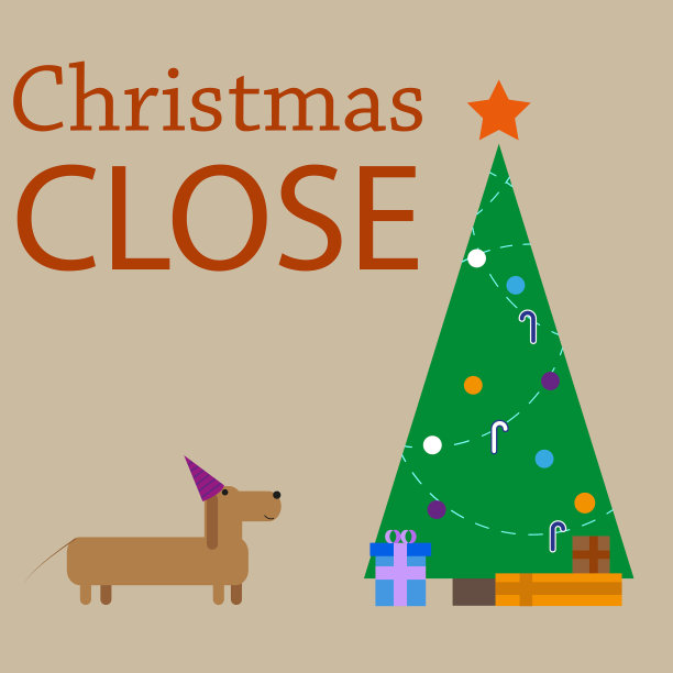 圣诞树，腊肠花环，礼物在一个单位图片下载