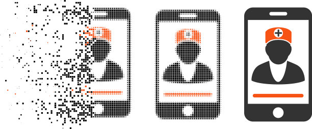 移动虚线半色调在线医生图标图片下载