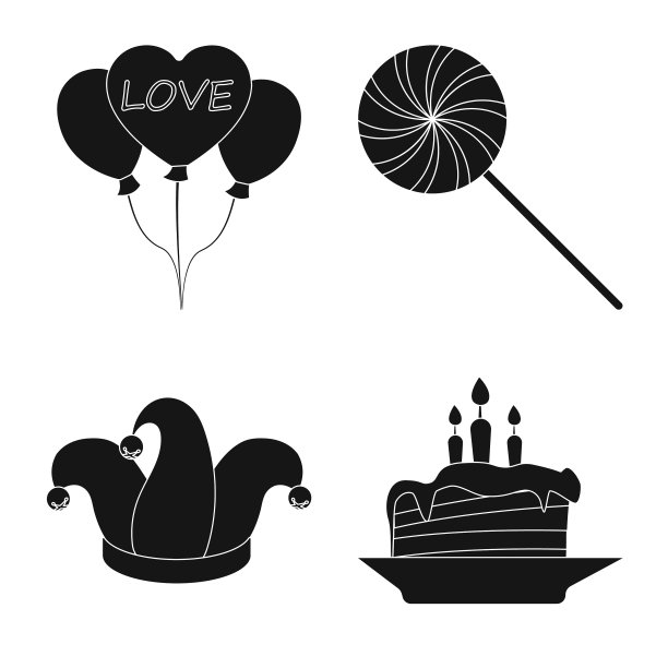 设计派对及生日标志套装图片下载