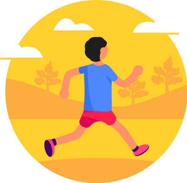 人在公园的森林和山上奔跑图片下载