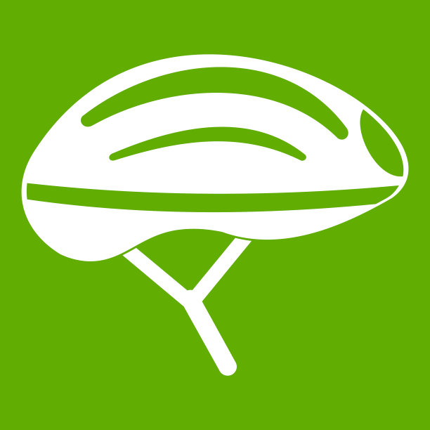 自行车头盔图标绿色图片下载