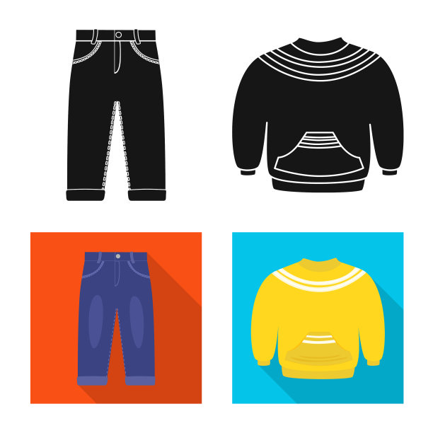孤立对象时尚和服装符号集图片下载