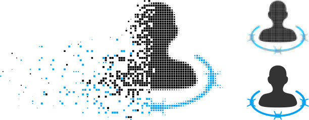 消失的像素半色调病人监狱图标图片下载