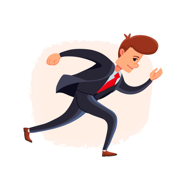 西装革履的商人向前跑图片下载