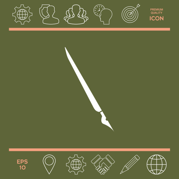 羽毛笔钢笔图标图片下载