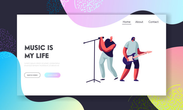 摇滚乐队在舞台上表演电子吉他手图片下载