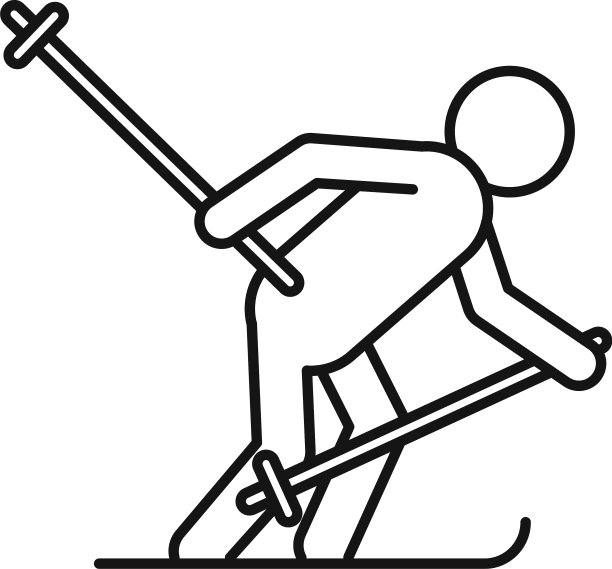 冬季两项男子图标轮廓风格图片下载