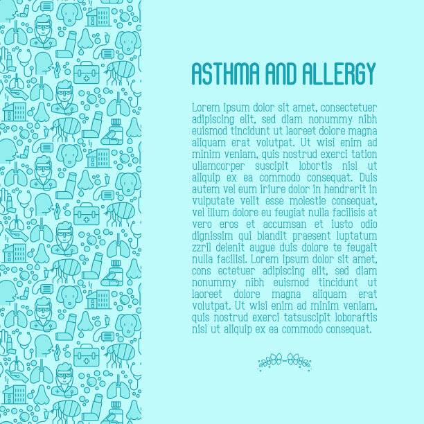 哮喘和过敏概念图片下载