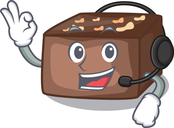 带耳机的杏仁巧克力蛋糕图片下载