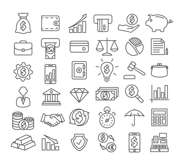 金融线条图标图片下载