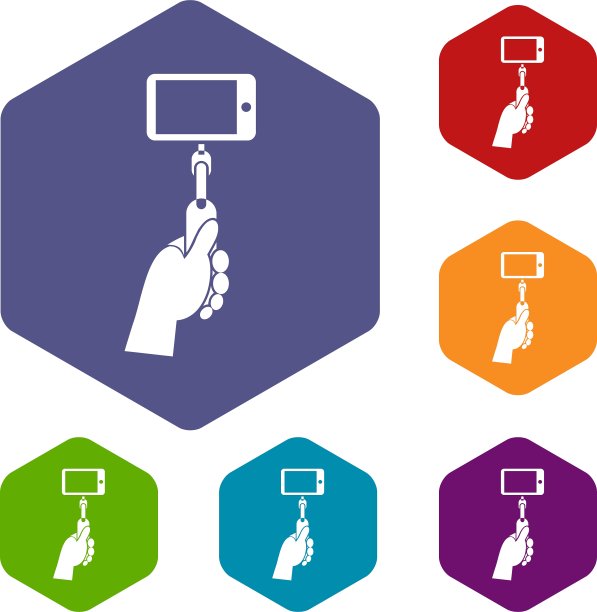 手持一套自拍杆图标图片下载