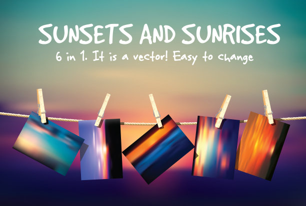 设置日落日出天空自然景观照片图片下载