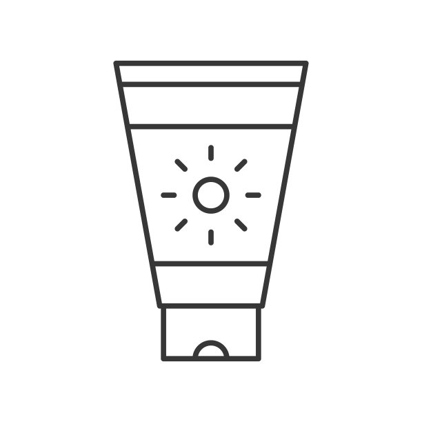 防晒霜管简约夏季相关轮廓图标图片下载