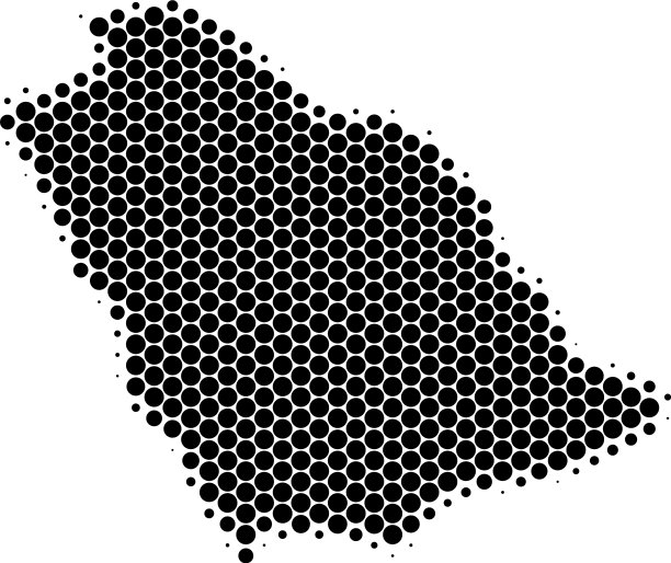 点半色调沙特阿拉伯地图图片下载