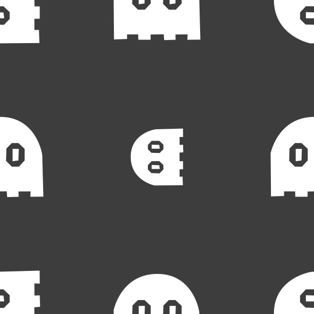 幽灵图标标志无缝模式上的灰色图片下载