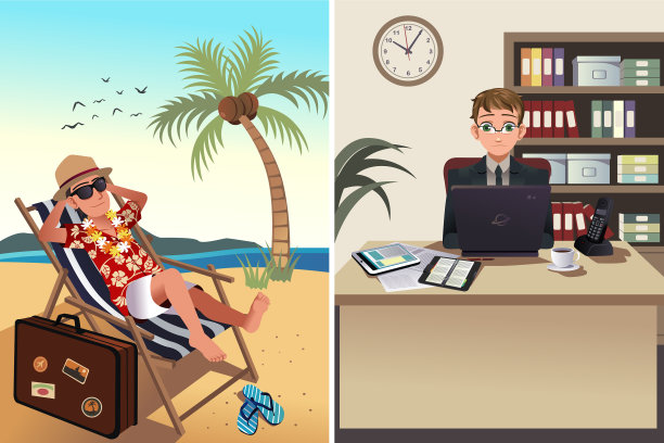 人们去工作和度假的概念图片下载