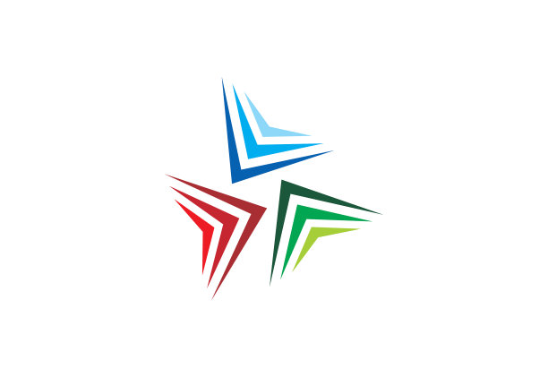 彩色圆形三角形logo图片下载