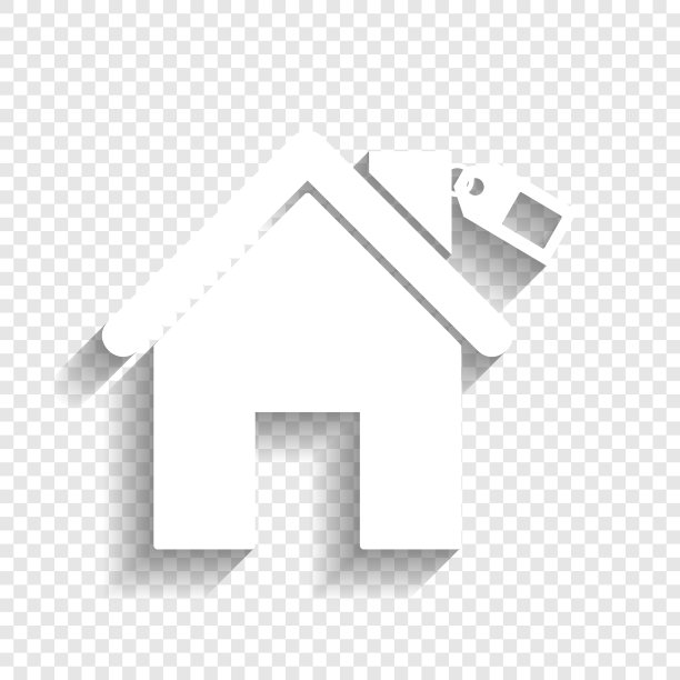带标签的房屋轮廓白色图标图片下载