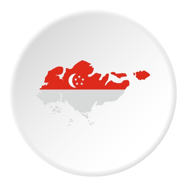 新加坡地图图标平面风格图片下载