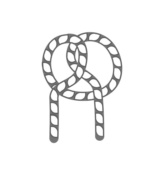 绳结轮廓孤立图标图片下载