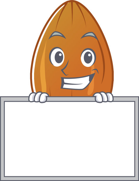 咧嘴笑与板杏仁坚果人物卡通图片下载