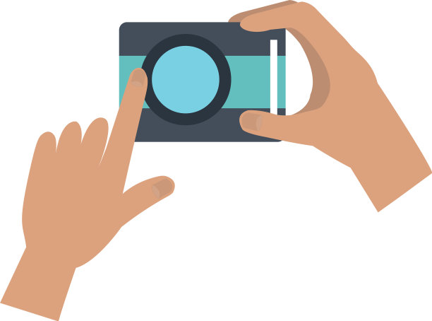 手与摄影相机孤立图标图片下载