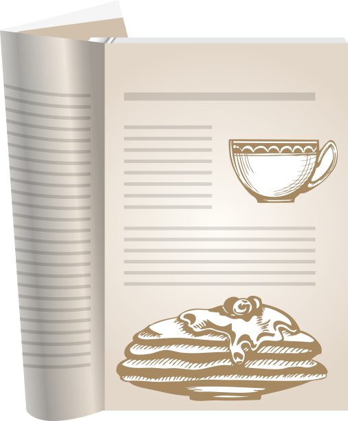 烹饪书的模板页图片下载