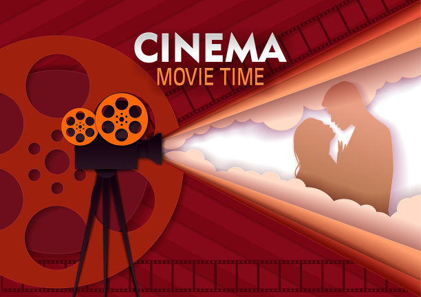 电影电影时间剪纸海报模板图片下载