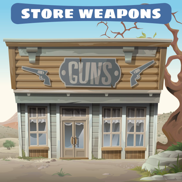 西部的古董武器店图片下载