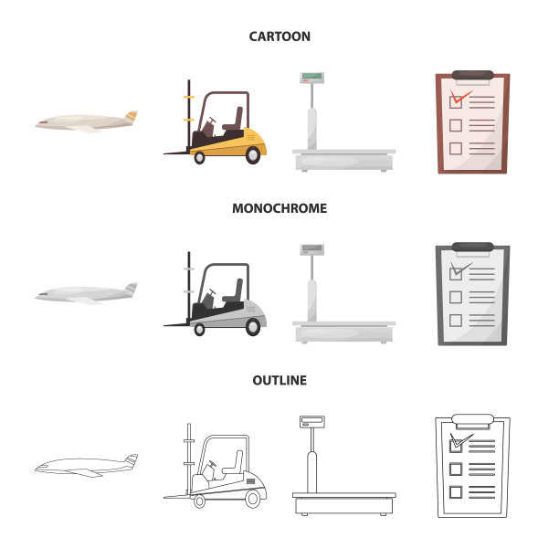 货物孤立物和货物标志的集合图片下载
